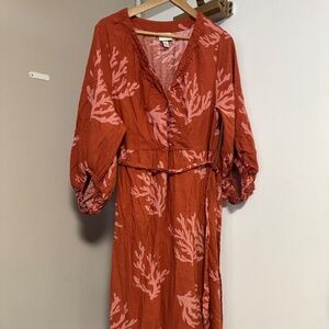 Ava and Viv Coral Linen Dress XXL